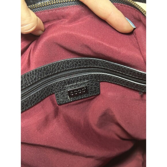 Ecco Black Pebbled Leather Hobo Shoulder Bag Vintage Y2K Genuine Cow Leather - Picture 8 of 10